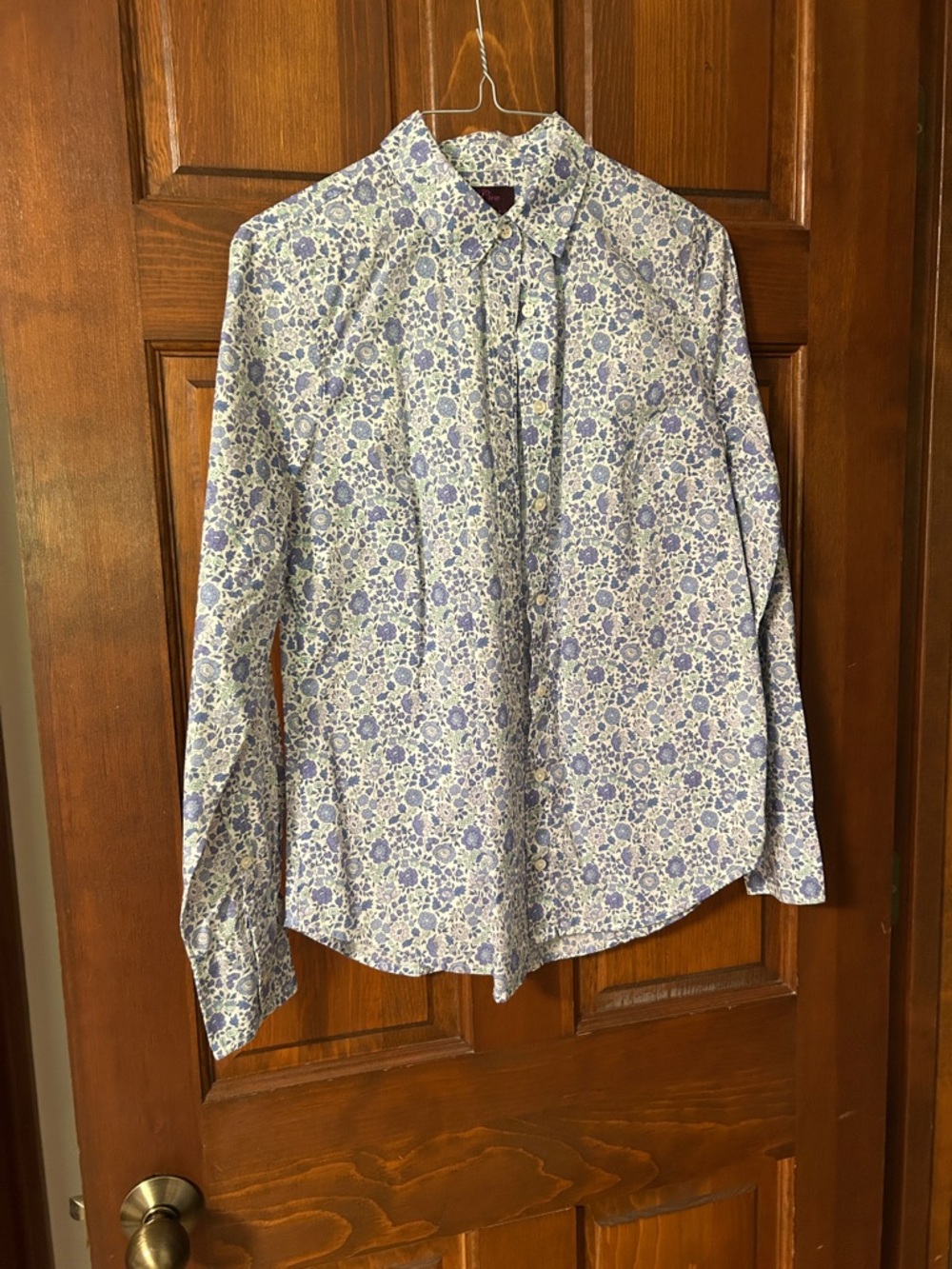 J. Crew Floral Liberty Button-Up in White, Lavender & Mint